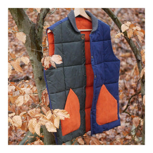 Alpine vest - Navy/Green/Orange